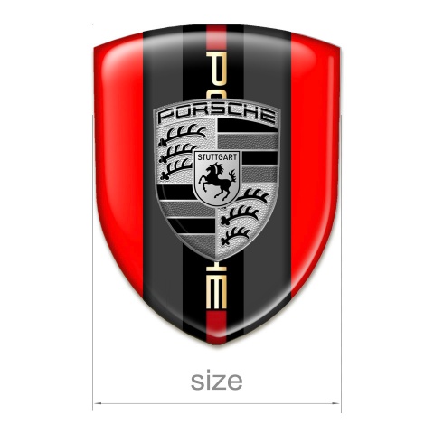Porsche Emblem Interior Red Background Grey Logo Motif