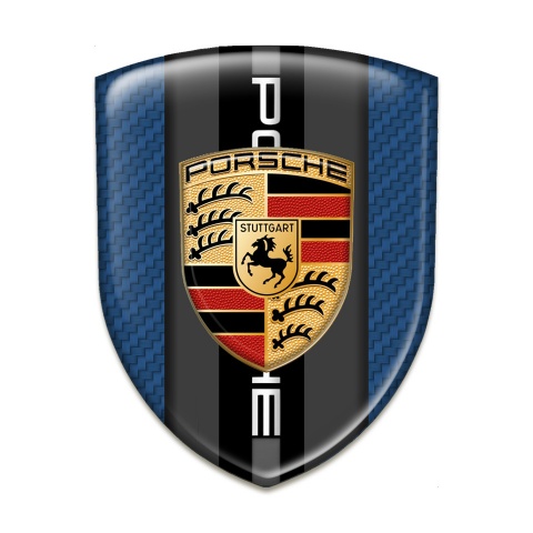 Porsche Car Accessories Badge Navy Blue Carbon Version 