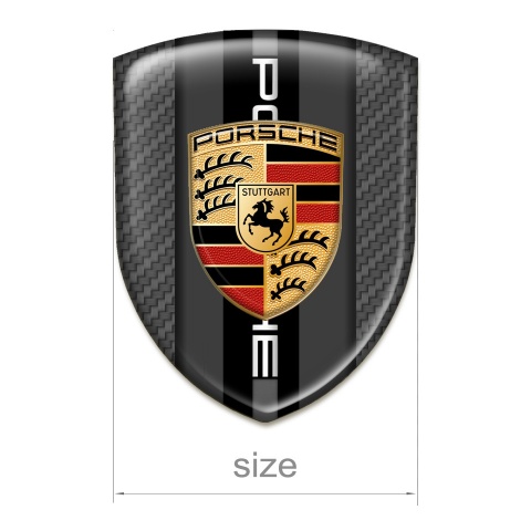 Porsche Self Adhesive Car logo Emblem Grey Carbon Version 