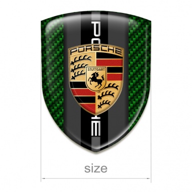 Porsche Silicone Badge Premium Quality Green Carbon Version 