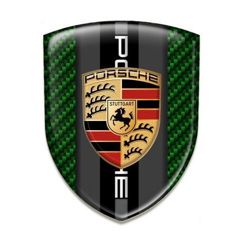 Porsche Silicone Badge Premium Quality Green Carbon Version 