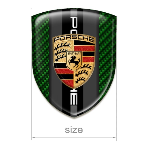 Porsche Silicone Badge Premium Quality Green Carbon Version 