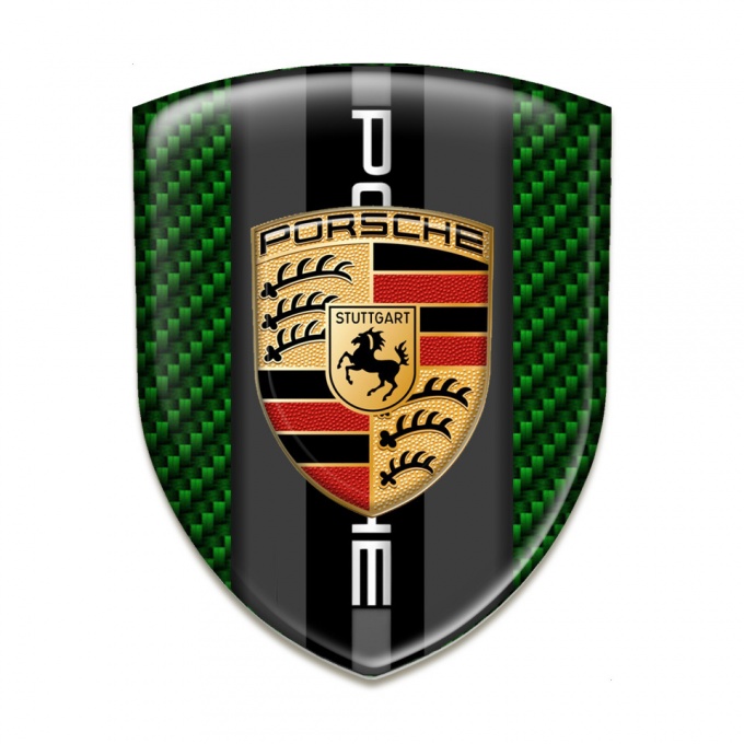 Porsche Silicone Badge Premium Quality Green Carbon Version 