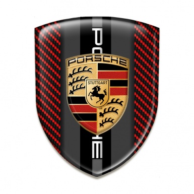 Porsche Auto Emblem High Quality Red carbon Version 