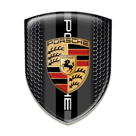 Porsche Emblem Badge Logo Perforated Steel Version 
