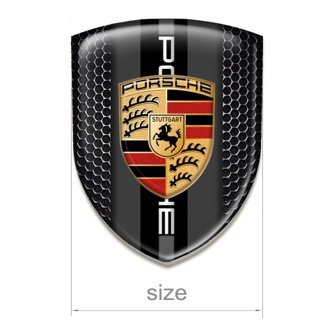 Porsche Emblem Badge Logo Perforated Steel Version 
