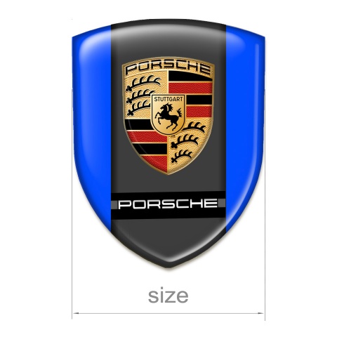 Porsche Silicone Emblem Blue Base Style 