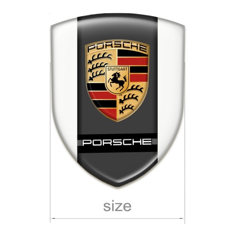 Porsche 3D Gel Emblem white Base Style 