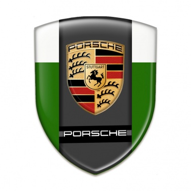 Porsche Emblem Exterior Premium Quality Green White Edition 
