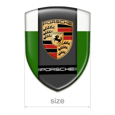 Porsche Emblem Exterior Premium Quality Green White Edition 
