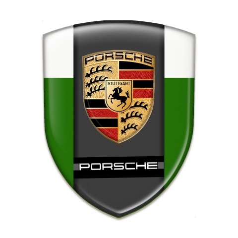 Porsche Emblem Exterior Premium Quality Green White Edition 