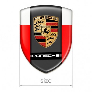 Porsche Car Accessories Badge Red White Edition 