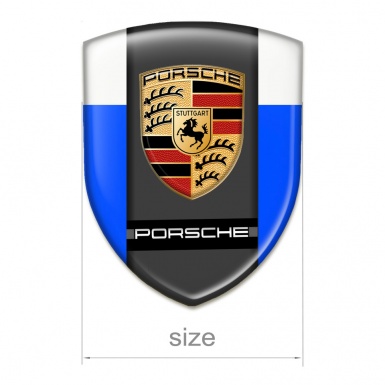 Porsche Self Adhesive Car logo Emblem Blue White Style 