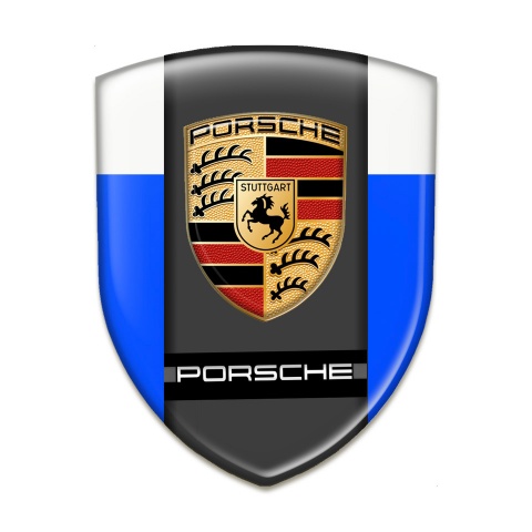 Porsche Self Adhesive Car logo Emblem Blue White Style 