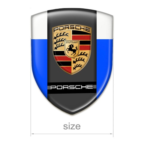 Porsche Self Adhesive Car logo Emblem Blue White Style 