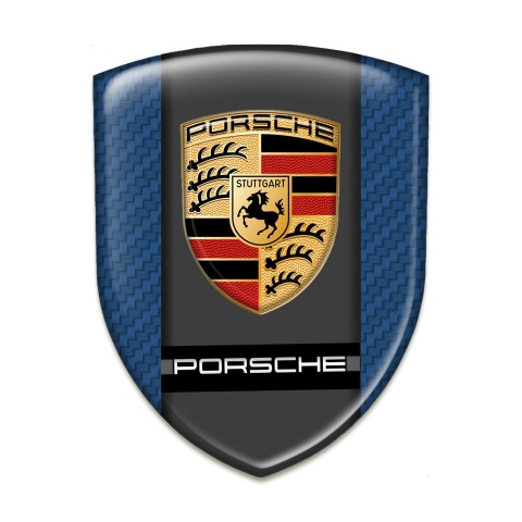 Porsche Resin Sticker High End Navy blue Carbon Design 