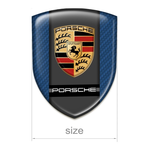 Porsche Resin Sticker High End Navy blue Carbon Design 