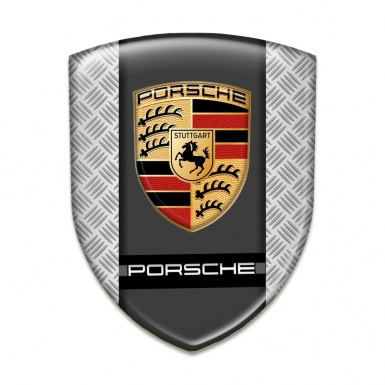 Porsche Emblem Exterior Premium Quality Grey Mesh Design 