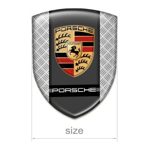 Porsche Emblem Exterior Premium Quality Grey Mesh Design 