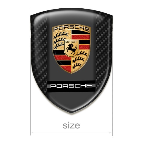 Porsche Car Accessories Badge Black Carbone Background Edition