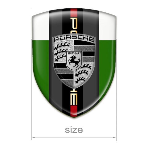 Porsche Silicone Badge Green White Base Grey Logo Motif