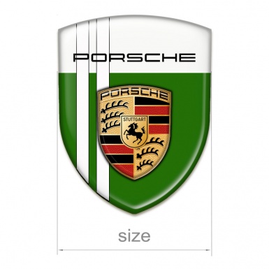 Porsche Self Adhesive Emblem Logo Green White Background Classic Logo 