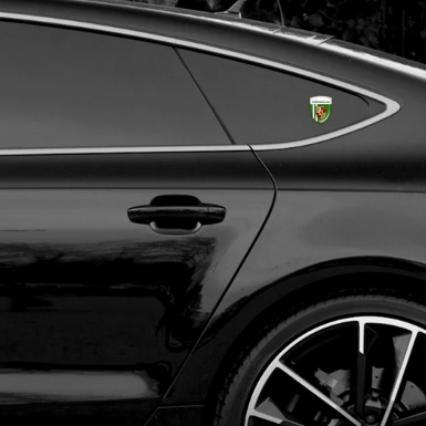 Porsche Self Adhesive Emblem Logo Green White Background Classic Logo 