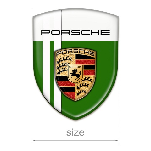 Porsche Self Adhesive Emblem Logo Green White Background Classic Logo 