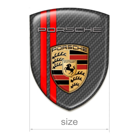 Porsche  Emblem Interior Racing Edition Carbon Base Red Lines Style 