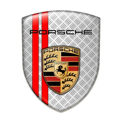 Porsche Tuning Emblem Mesh Background Red Lines Edition 