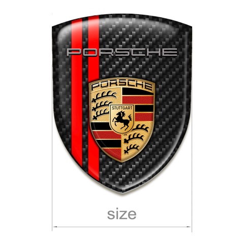 Porsche Car Interior Badge Black Carbon Red lines Edition Classic Logo 