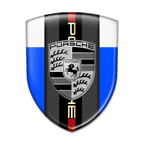 Porsche Auto Emblem Blue White Base Grey Logo Style 