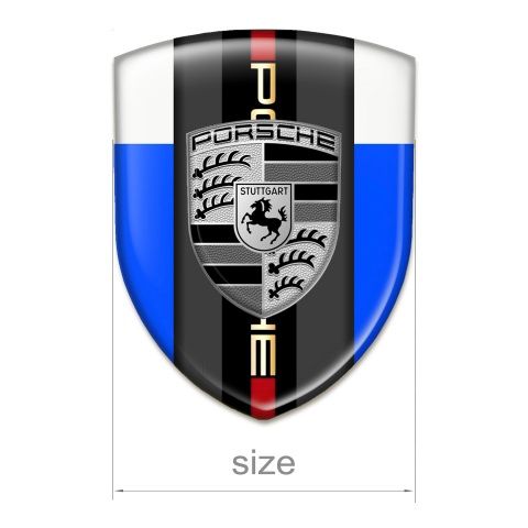 Porsche Auto Emblem Blue White Base Grey Logo Style 