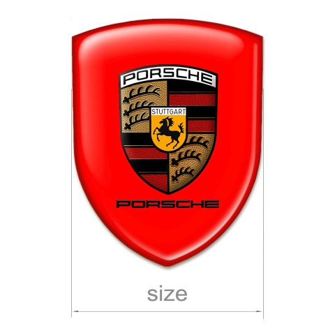 Porsche Logo Emblem Racing Edition Red Background Black Logo 