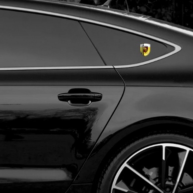 Porsche Emblem Interior Yellow White with Black Lines Style 