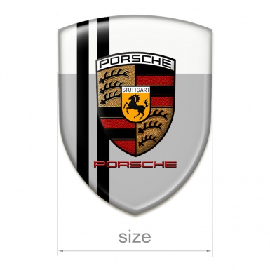 Porsche Emblem Interior Grey White Base Black Lines Style 