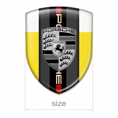 Porsche Tuning Emblem Yellow White Base Grey Logo Design 