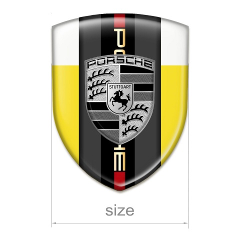 Porsche Tuning Emblem Yellow White Base Grey Logo Design 