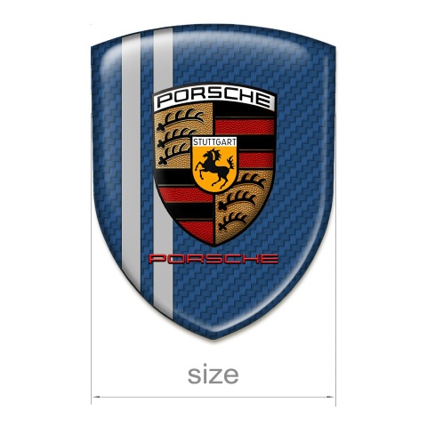 Porsche Car Accessories Badge Navy Blue Carbon Grey lines Design 