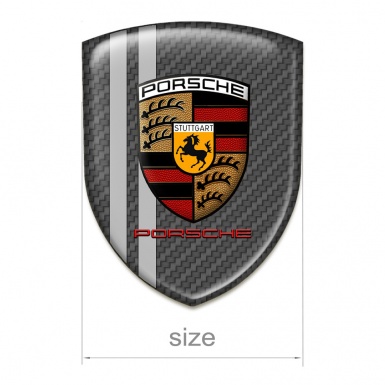 Porsche Self Adhesive Car logo Emblem carbon Base Grey Lines Style 