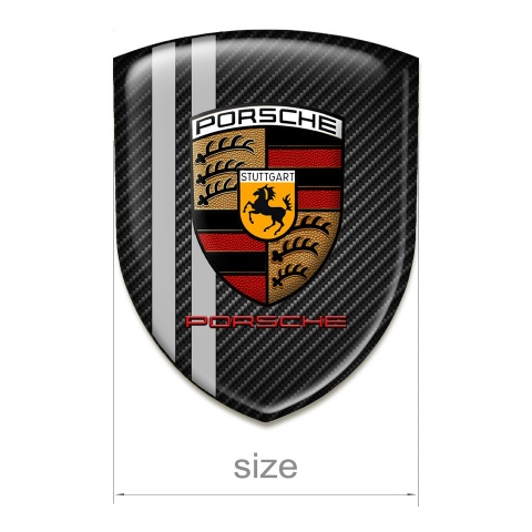 Porsche Car Interior Badge Dark Carbon Grey Lines Style 