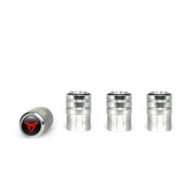 Seat Cupra Valve Caps Aluminium 4 pcs Red Logo