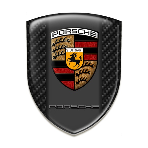 Porsche Logo Emblem Black Carbon Graphit Panel Logo 