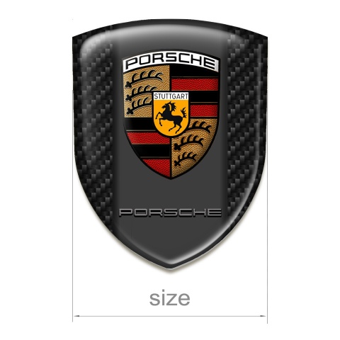 Porsche Logo Emblem Black Carbon Graphit Panel Logo 