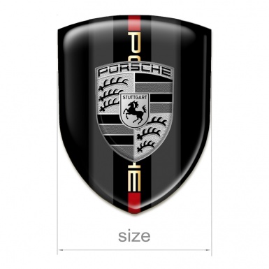 Porsche Self Adhesive Emblem Logo Black Warp Grey Logo Design 