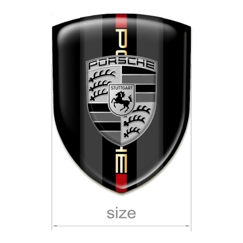 Porsche Self Adhesive Emblem Logo Black Warp Grey Logo Design 