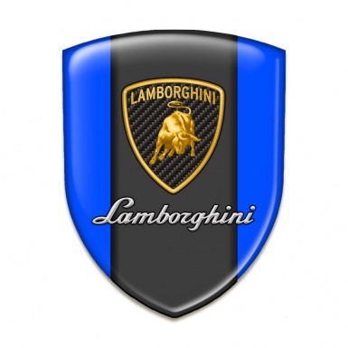 Lamborghini Silicone Car Decal Badge Blue Base  Classic Logo Style 