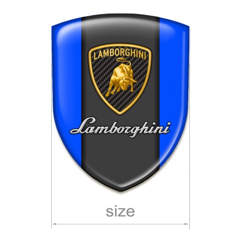 Lamborghini Silicone Car Decal Badge Blue Base  Classic Logo Style 