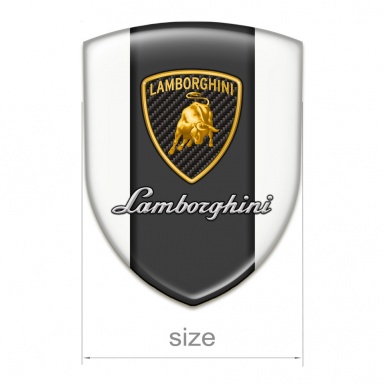 Lamborghini Silicone Badge White Base Classic Logo 