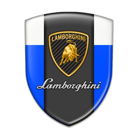 Lamborghini Auto Emblem High Quality  Blue White Base Classic Logo 